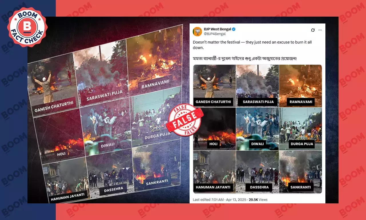 முர்ஷிதாபாத் கலவரம்: சி.ஏ.ஏ போராட்ட புகைப்படங்களைப் பயன்படுத்திய மேற்கு வங்க பாஜக